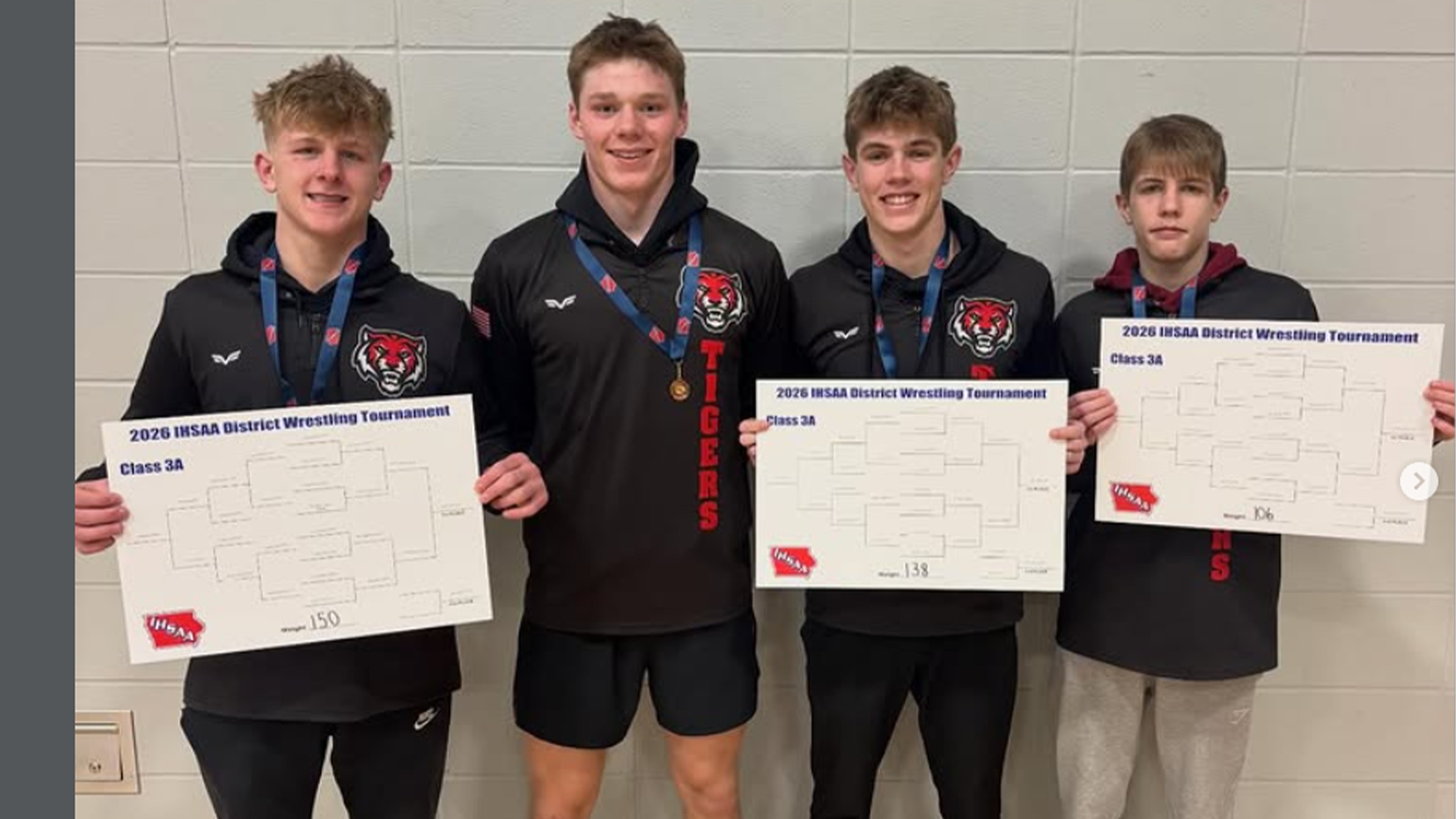 Tiger Wrestling Qualifies Four to State Tournament